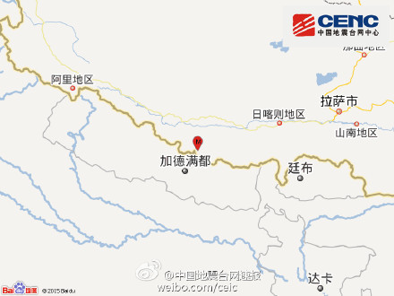 西藏聂拉木县发生3.1级地震震源深度8千米