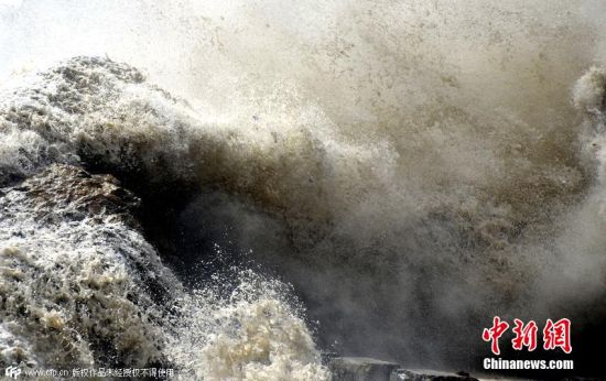 7月10日，浙江台州，受今年第9号台风“灿鸿”影响，石塘镇沿海风大浪急，普遍出现8至11级大风。老卫 摄 图片来源：CFP视觉中国